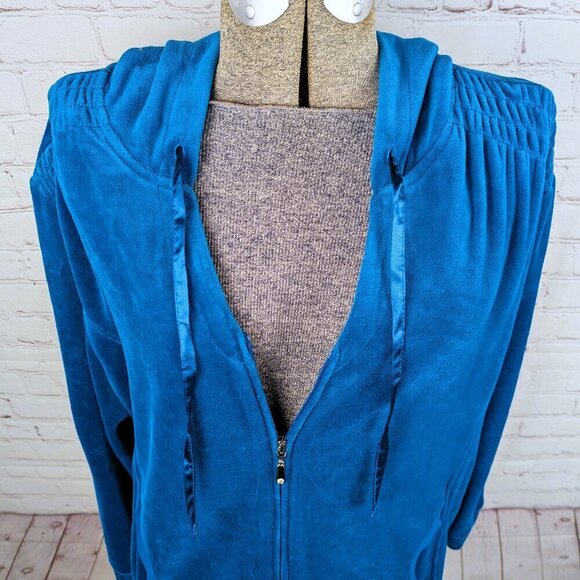 NEW Just My Size Blue Velvet Activewear Jacket 2X - Picture 2 of 7